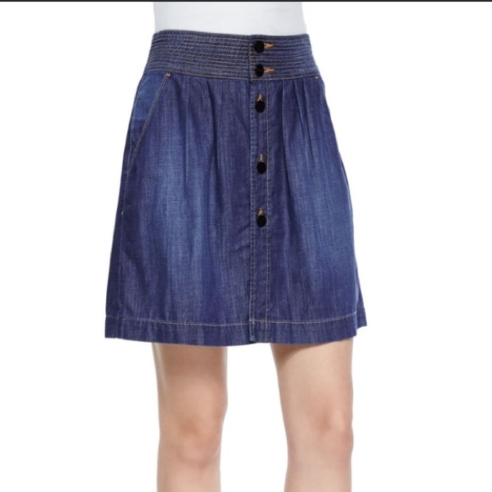 Frame Denim Button Jean Skirt Le Tulip Davies.
